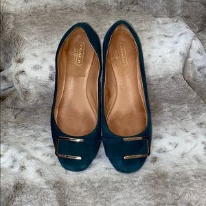 Suede Coach flats